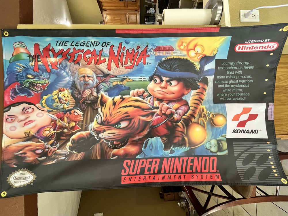 Legend of the Mystical Ninja 5' Flag Super Nintendo SNES NES Konami 1991